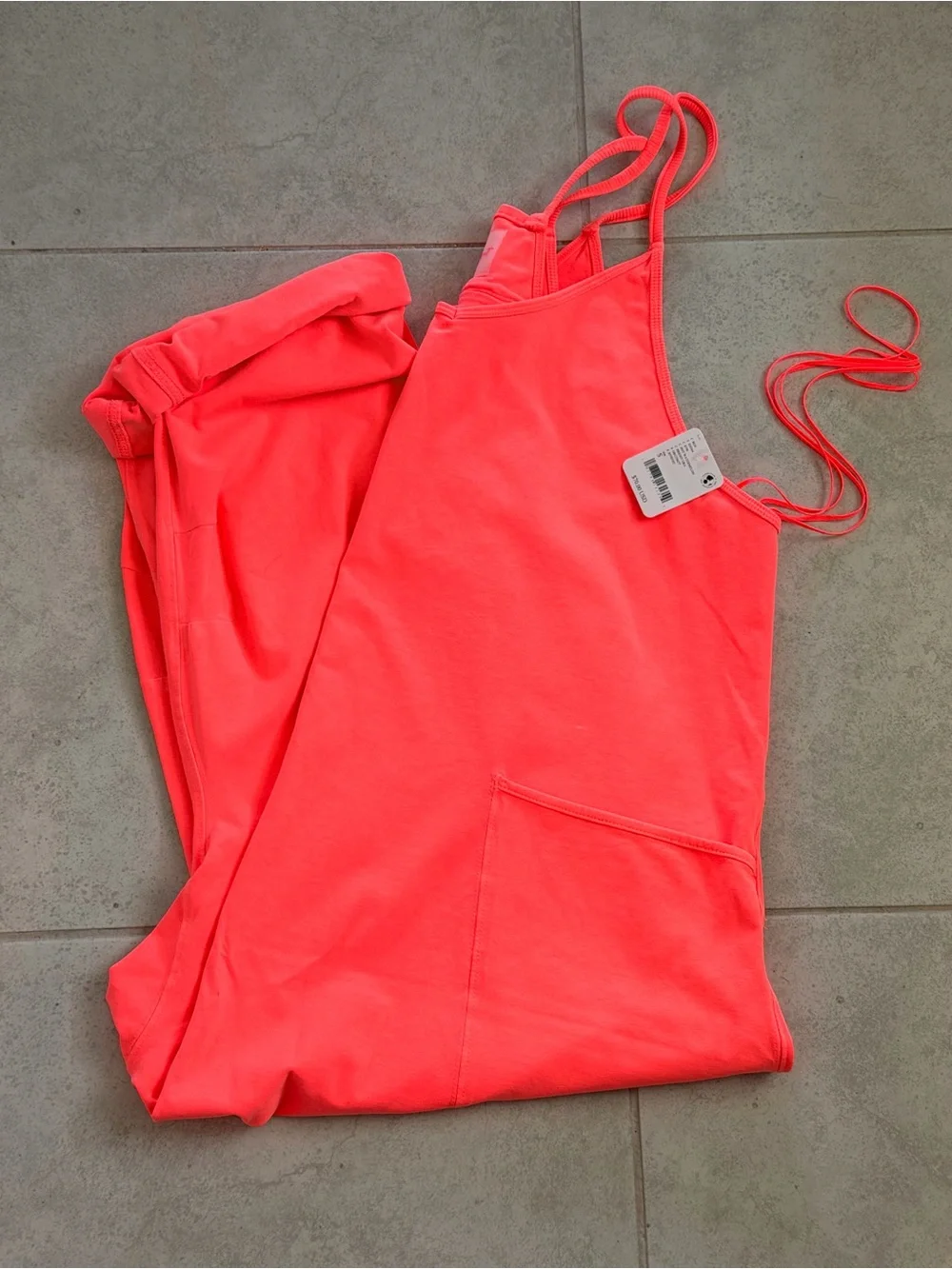 🚨RARE!🚨NWT Free People Movement Hot Shot Onesie Sz S Hot Watermelon - Picture 2 of 7